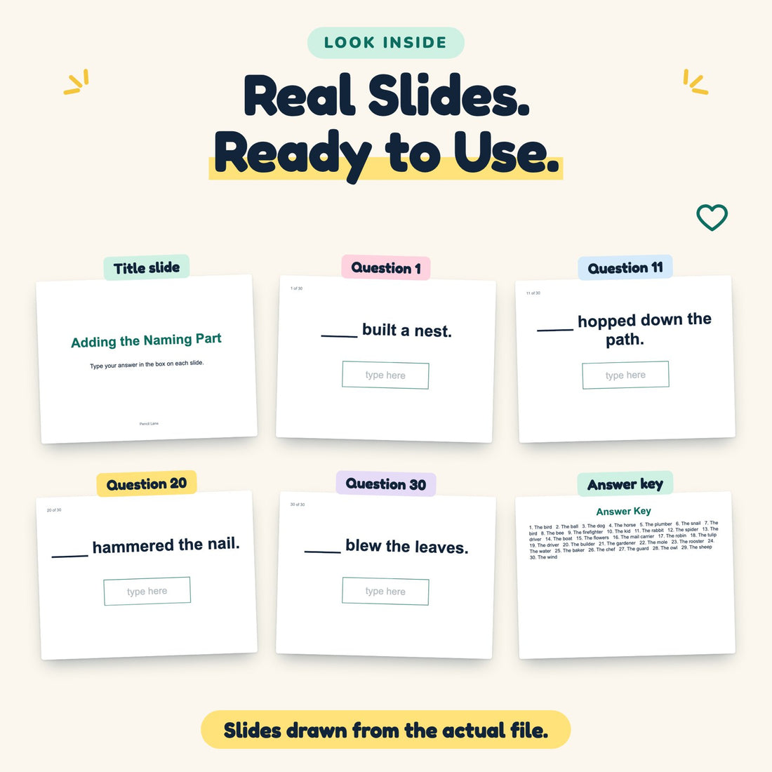 Adding the Naming Part digital deck: look inside
