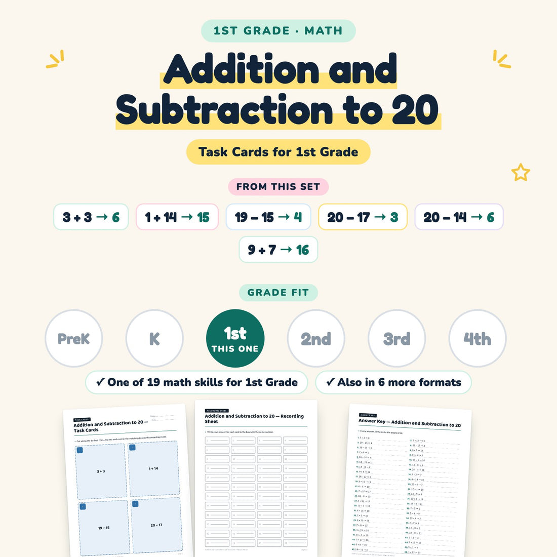 Addition and Subtraction to 20: skill and grade fit