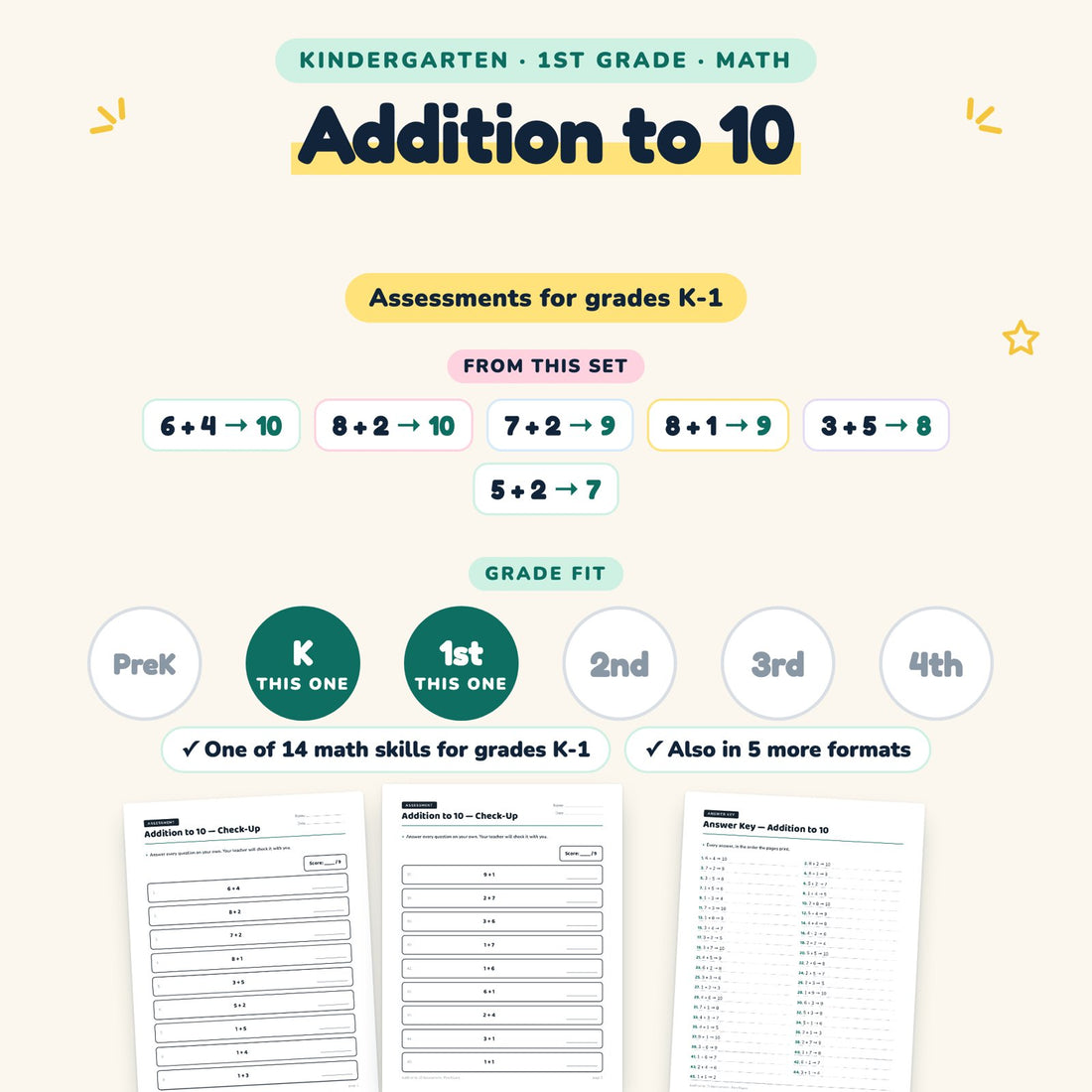 Addition to 10: skill and grade fit