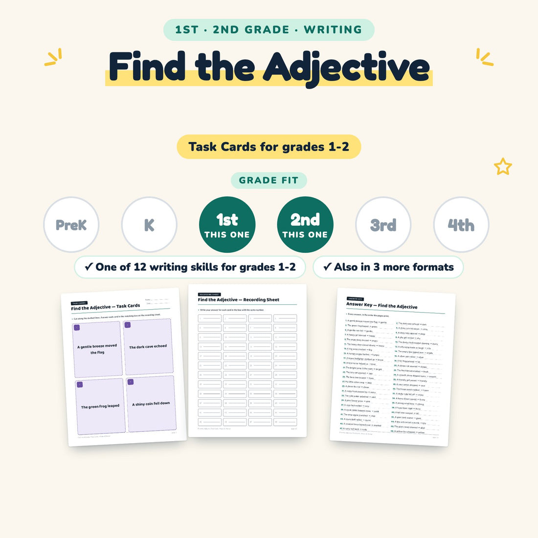 Find the Adjective: skill and grade fit