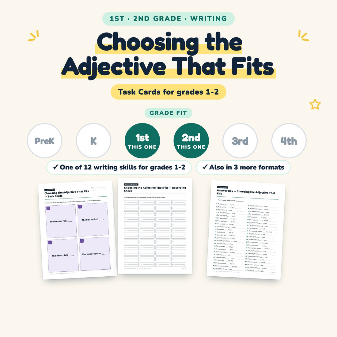 Choosing the Adjective That Fits: skill and grade fit