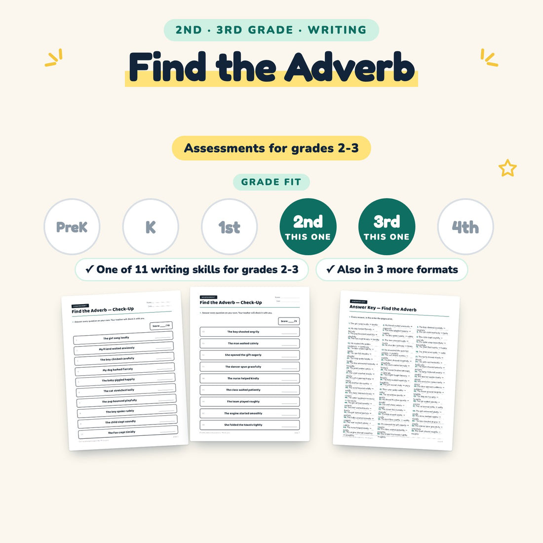 Find the Adverb: skill and grade fit