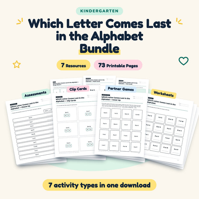 Which Letter Comes Last in the Alphabet Bundle | Kindergarten — cover