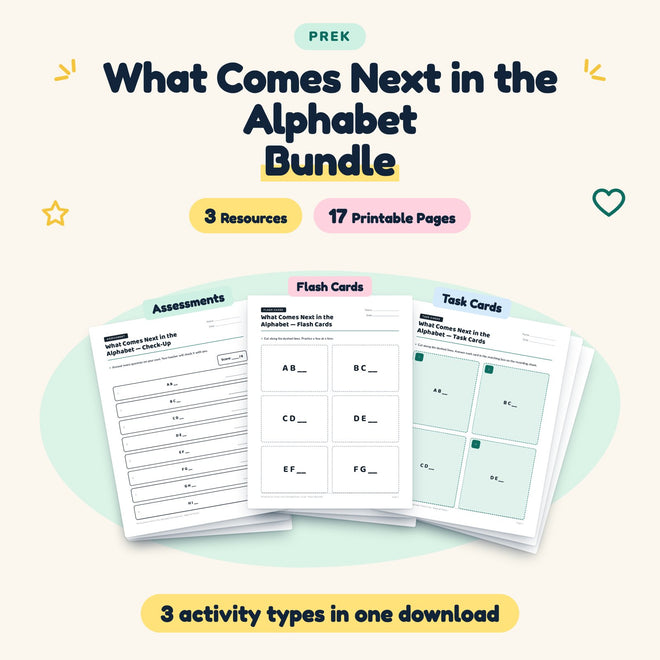 What Comes Next in the Alphabet Bundle | Preschool Phonics — cover
