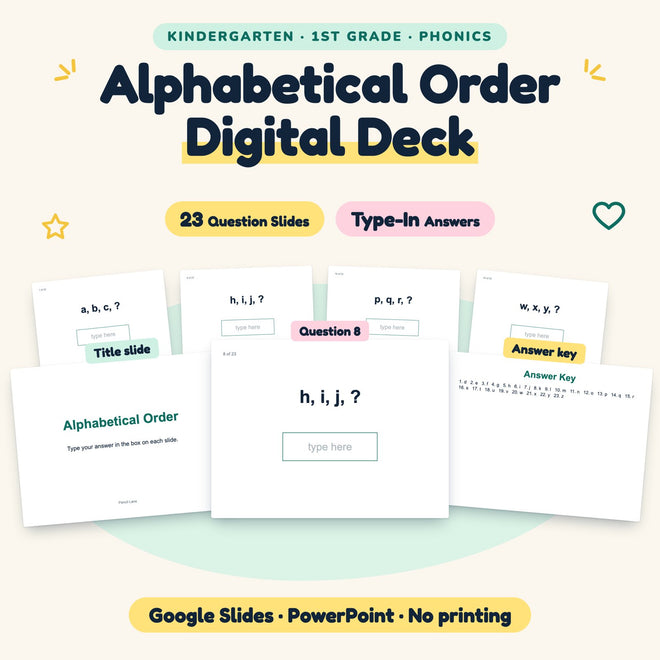 Alphabetical Order Digital Activity | K–1st Grade — cover