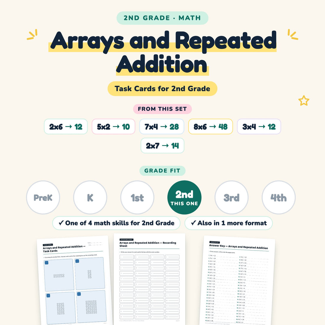 Arrays and Repeated Addition: skill and grade fit