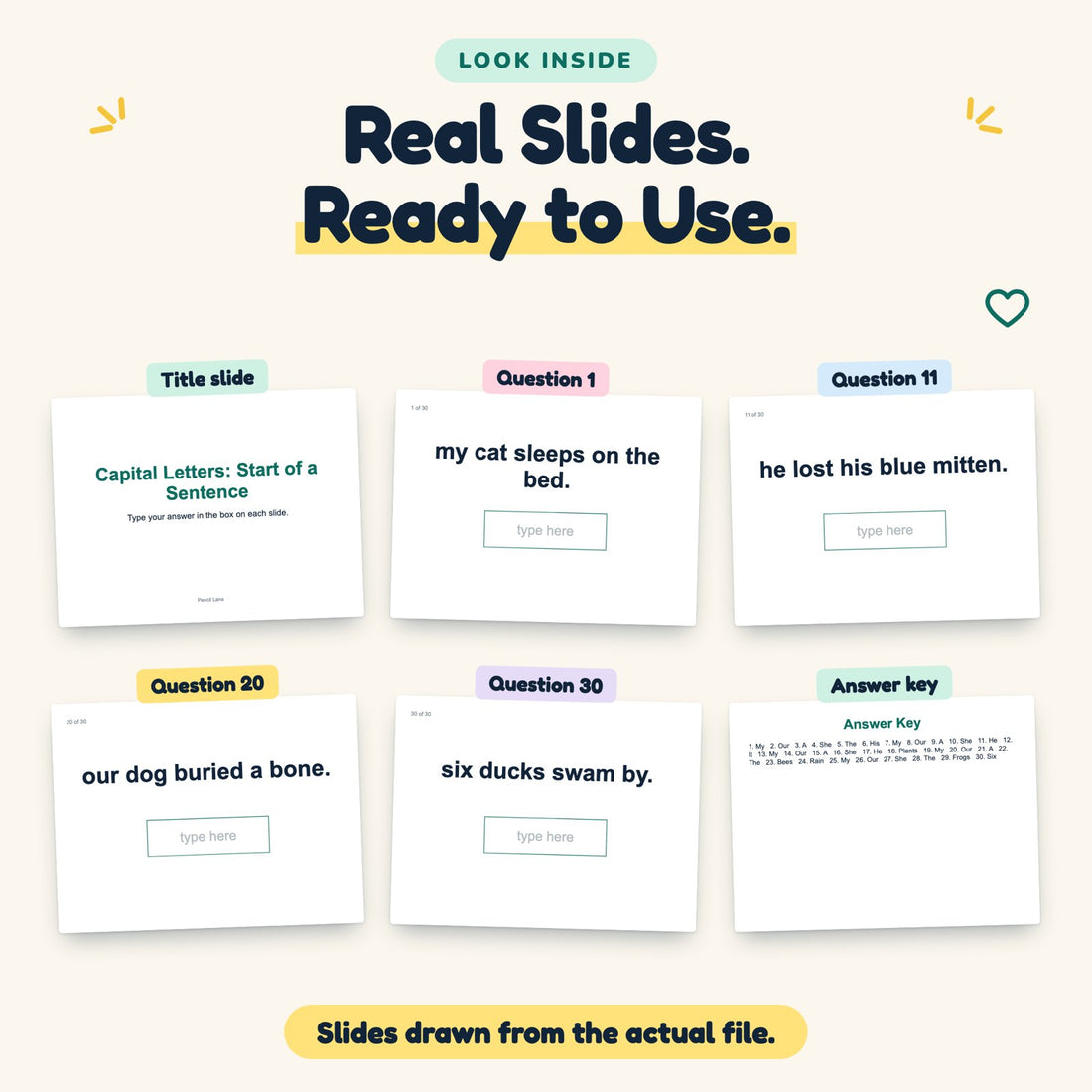 Capital Letters: Start of a Sentence digital deck: look inside