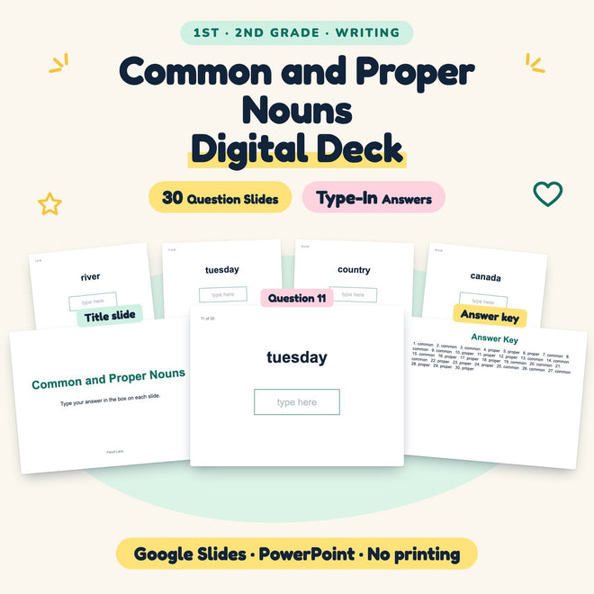 Common and Proper Nouns Digital Activity | 1st–2nd Grade — cover