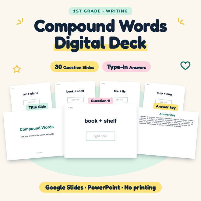 Compound Words Digital Activity | Google Slides, 1st Grade — cover