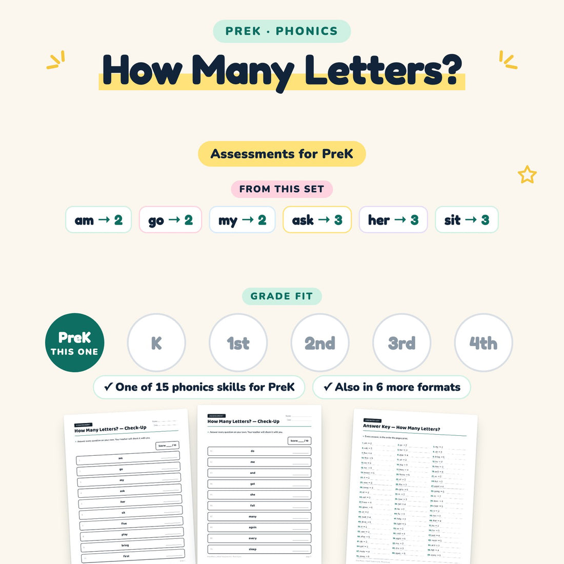 How Many Letters?: skill and grade fit