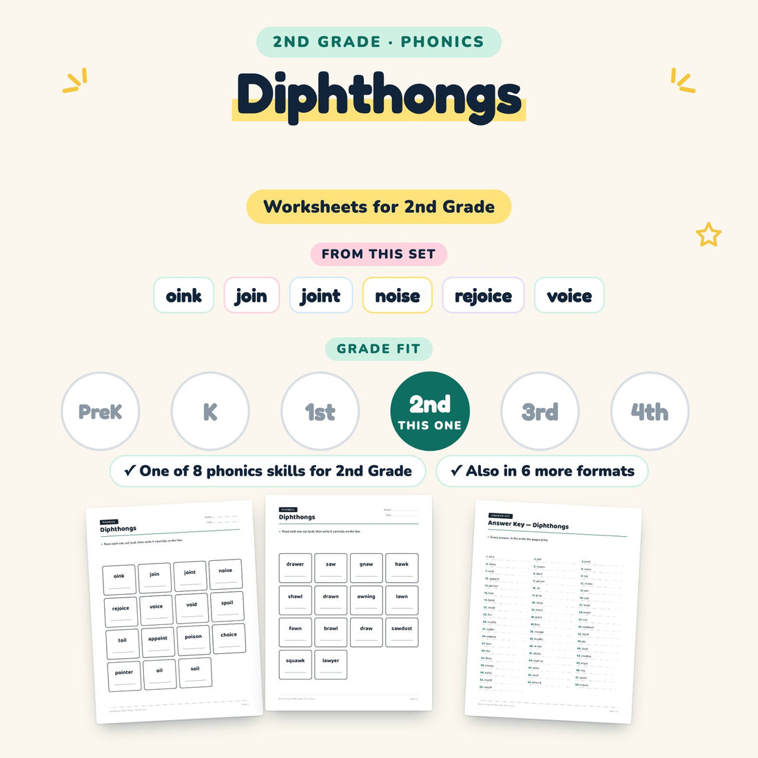 Diphthongs: skill and grade fit