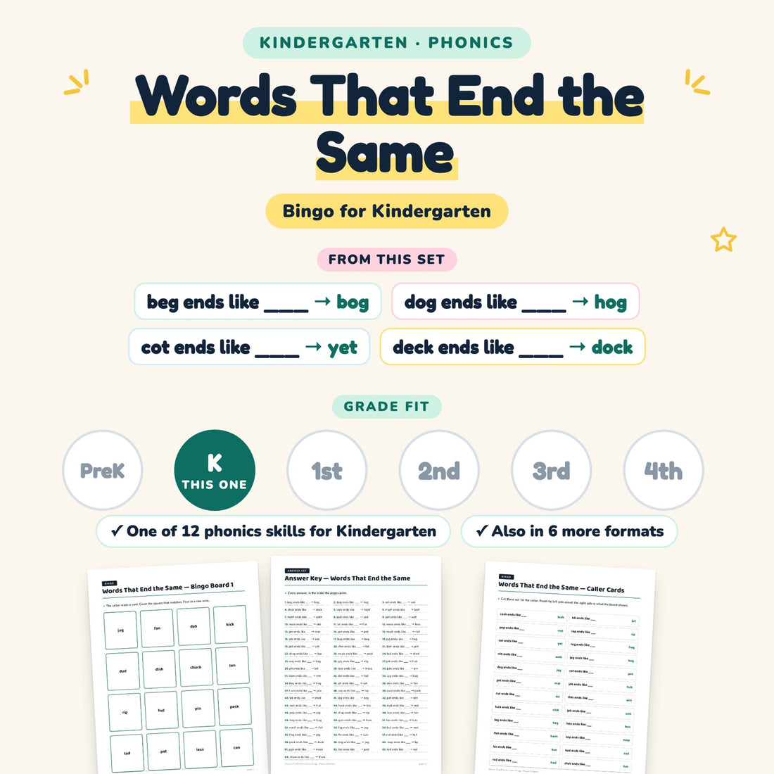 Words That End the Same: skill and grade fit