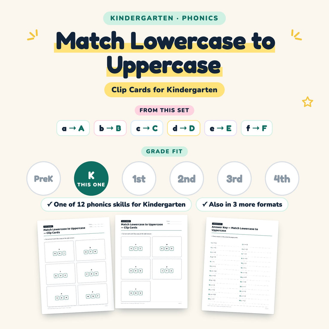 Match Lowercase to Uppercase: skill and grade fit