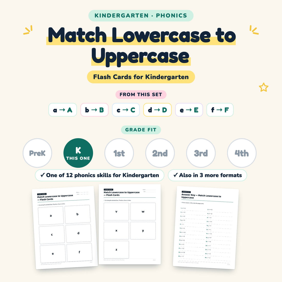 Match Lowercase to Uppercase: skill and grade fit