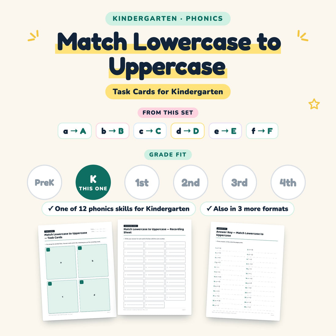 Match Lowercase to Uppercase: skill and grade fit