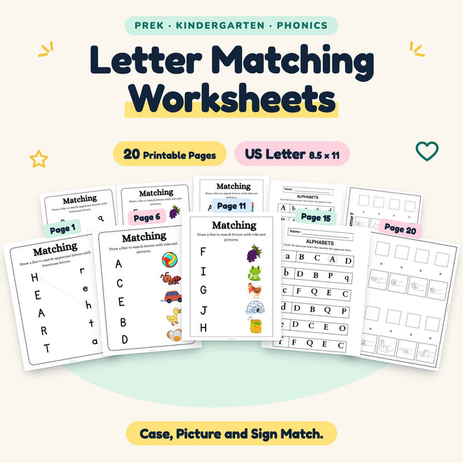 Letter Matching Worksheets — cover