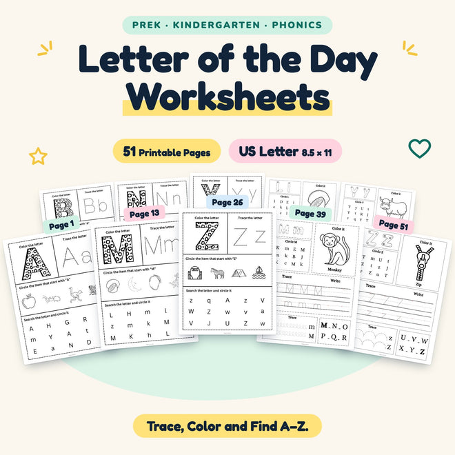 Letter of the Day Worksheets — cover