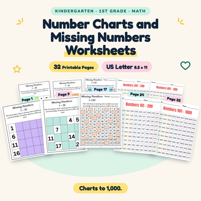 Number Charts and Missing Numbers — cover