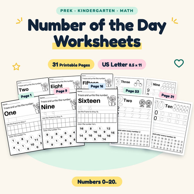Number of the Day Worksheets — cover