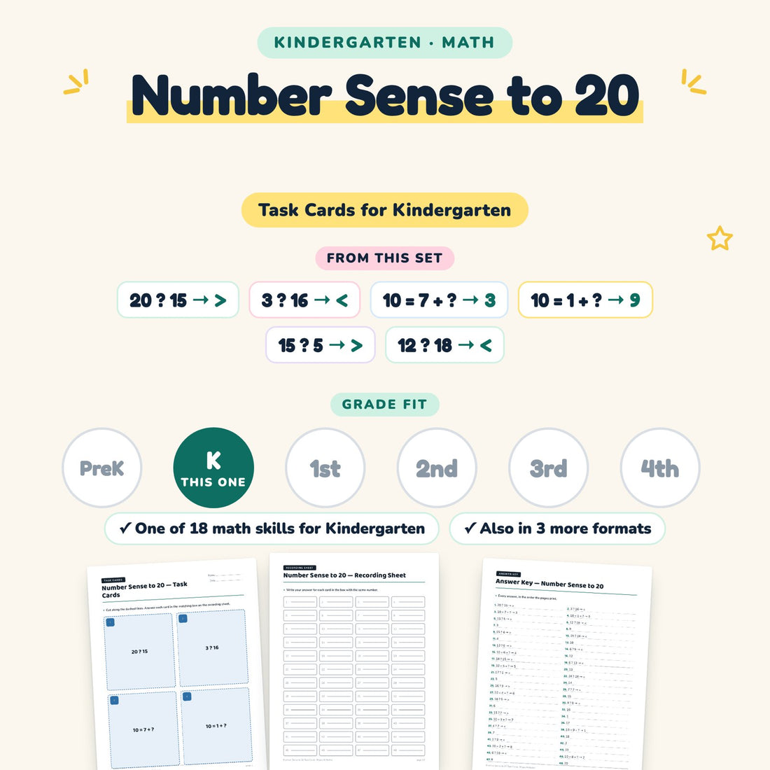 Number Sense to 20: skill and grade fit