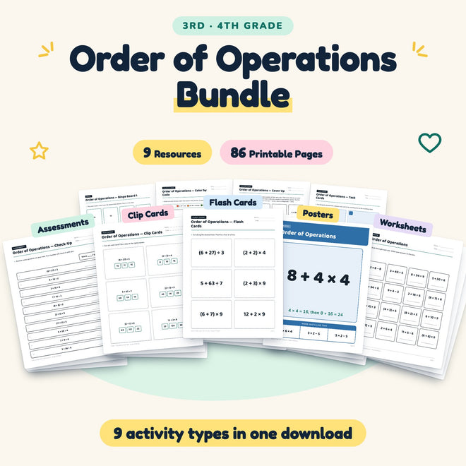 Order of Operations Bundle | 3rd–4th Grade (9 Resources) — cover