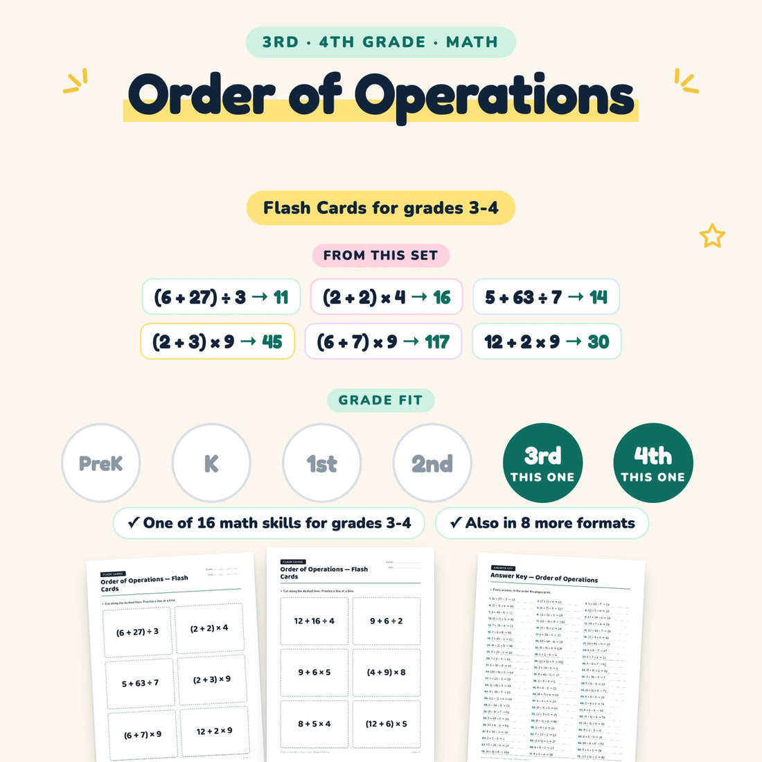 Order of Operations: skill and grade fit