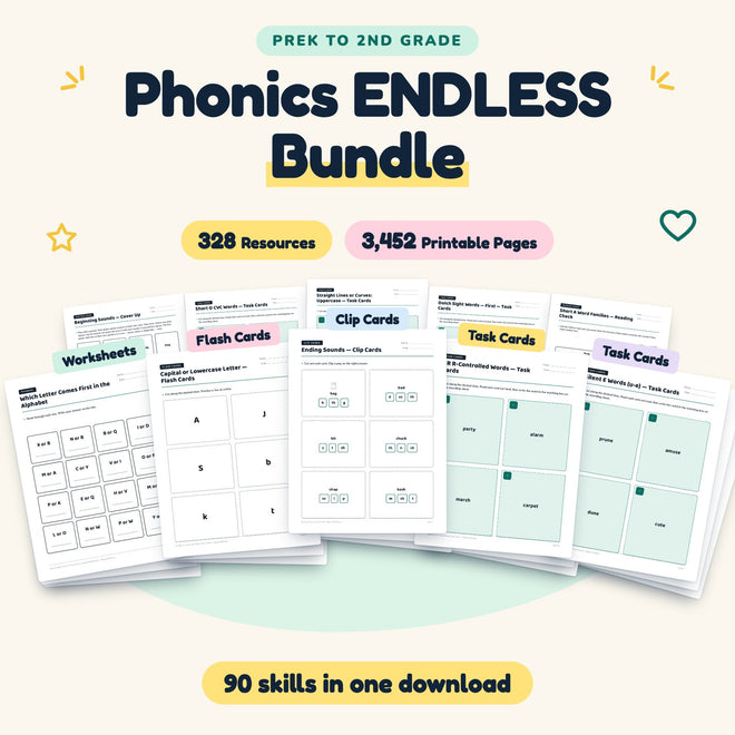 Phonics ENDLESS BUNDLE | Preschool–1st Grade (3,452 Pages) — cover