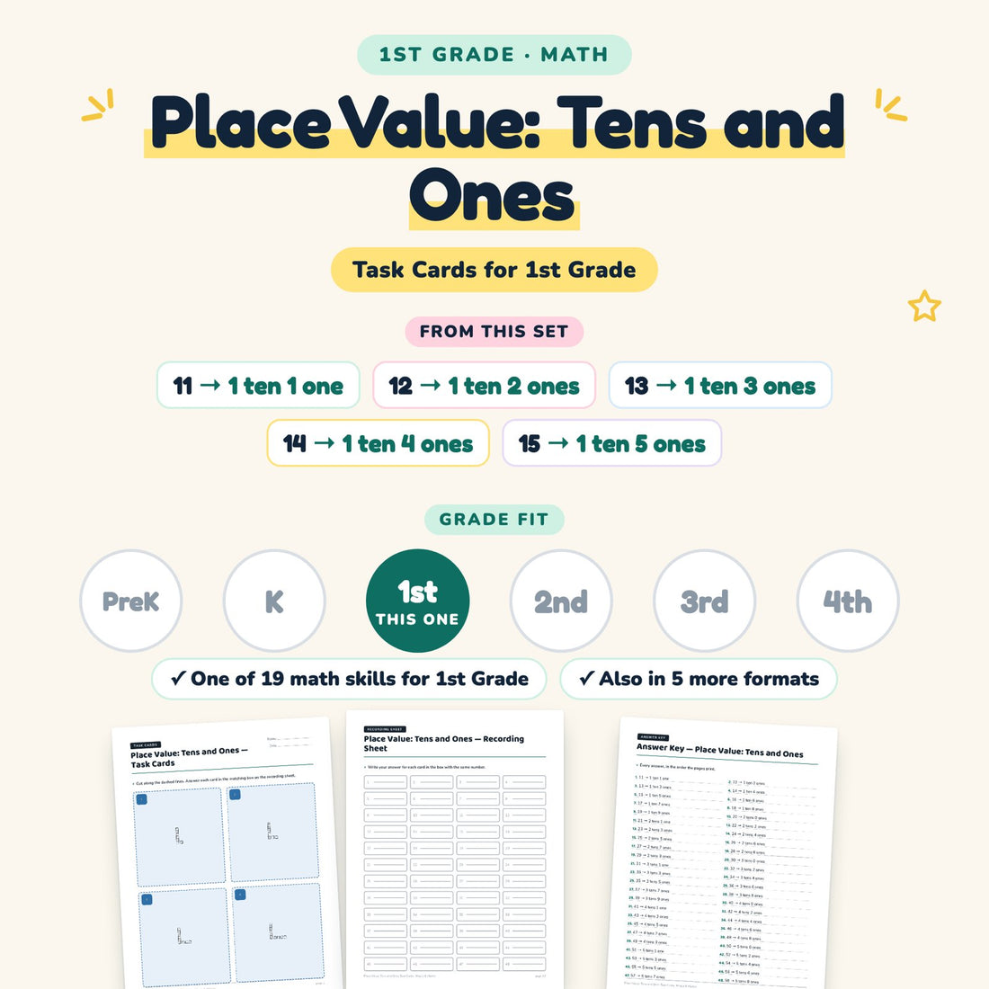 Place Value: Tens and Ones: skill and grade fit