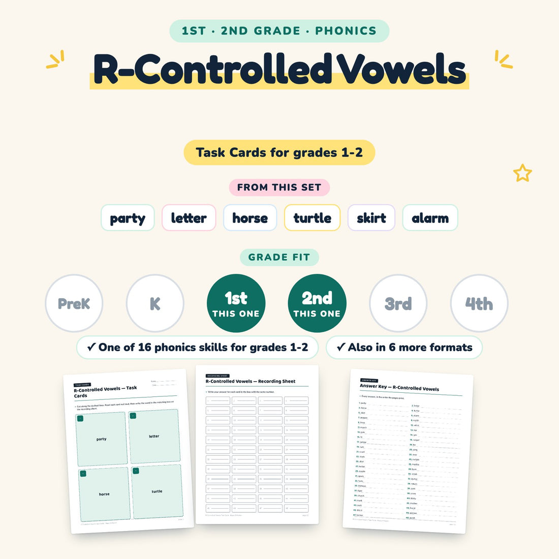 R-Controlled Vowels: skill and grade fit