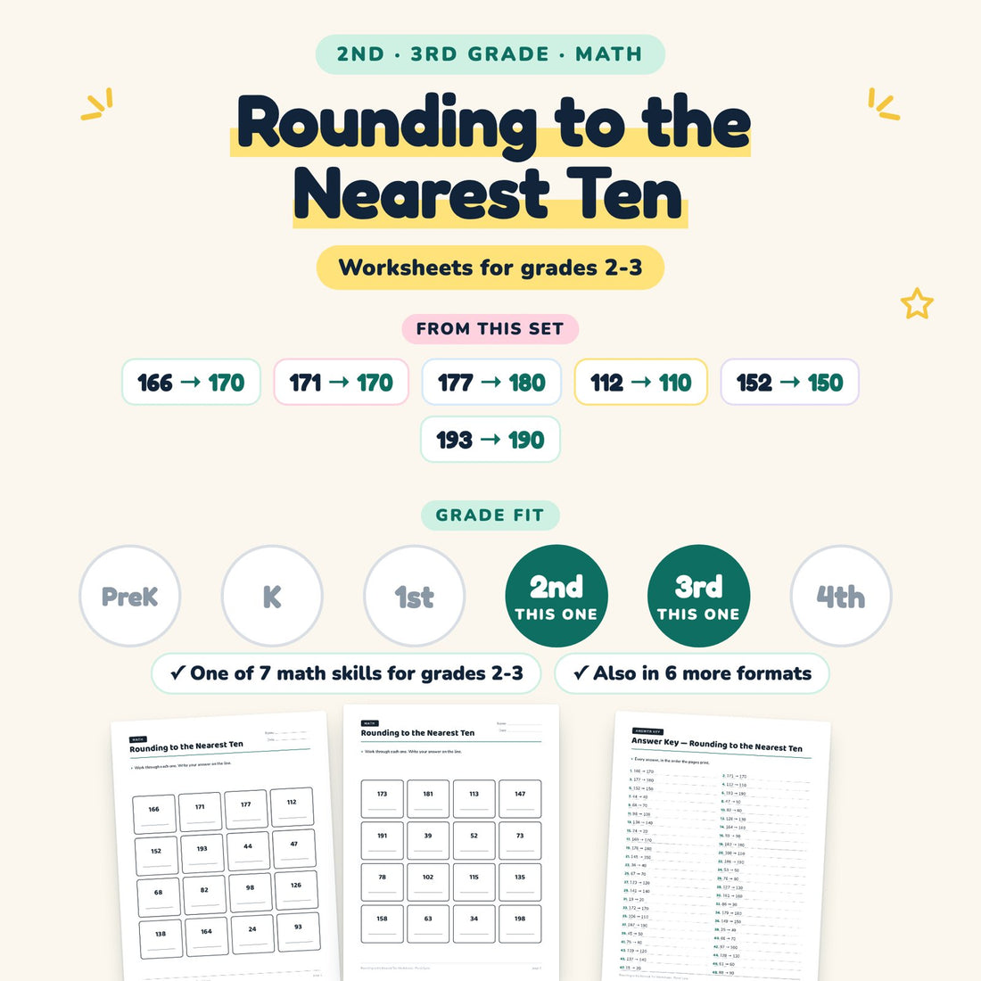 Rounding to the Nearest Ten: skill and grade fit