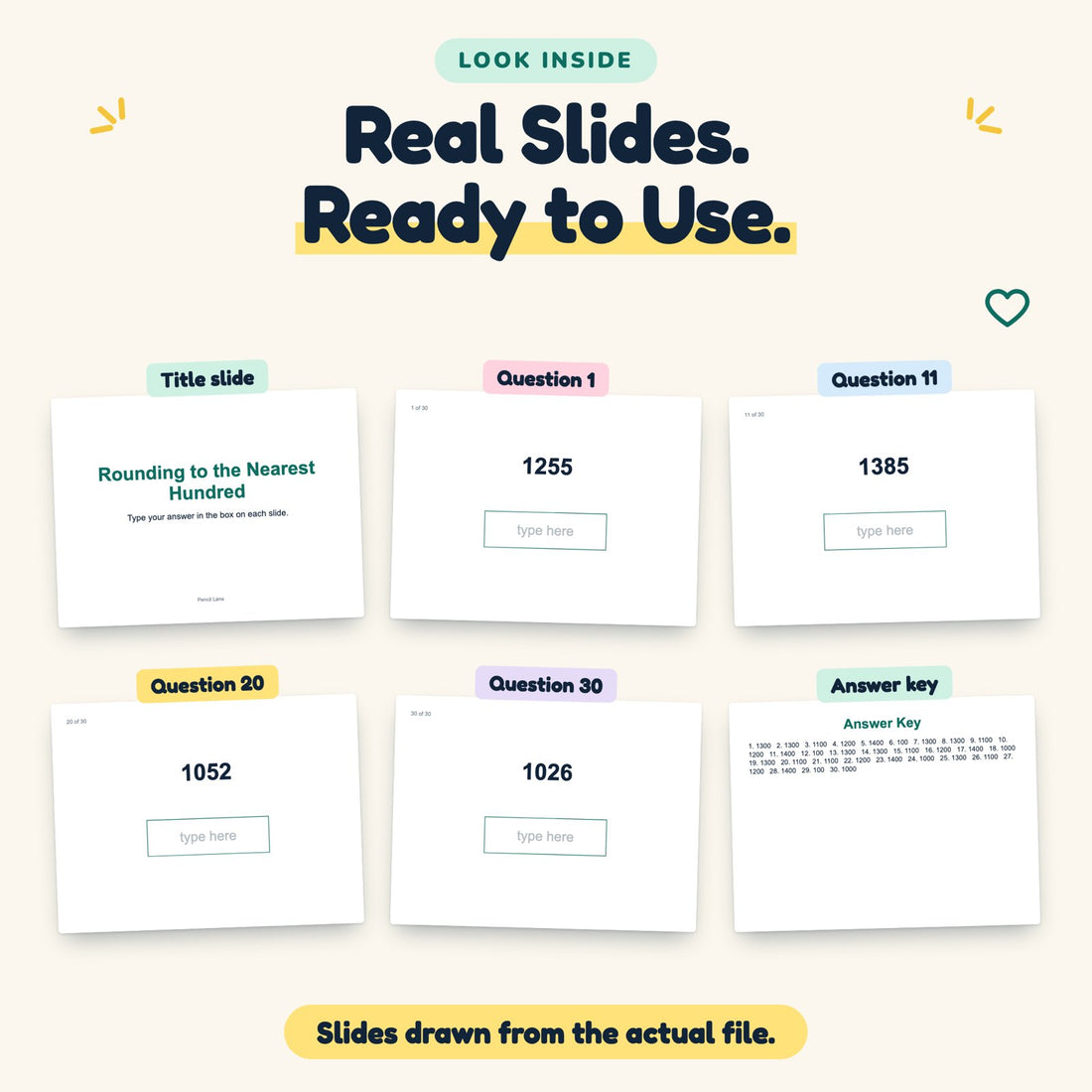 Rounding to the Nearest Hundred digital deck: look inside