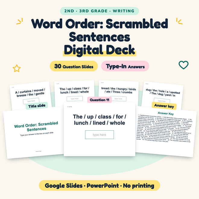 Word Order Digital Activity | Google Slides, 2nd–3rd Grade — cover
