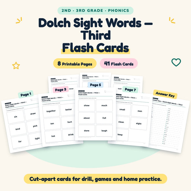 Dolch Third Grade Sight Words Flash Cards | 2nd–3rd Grade — cover