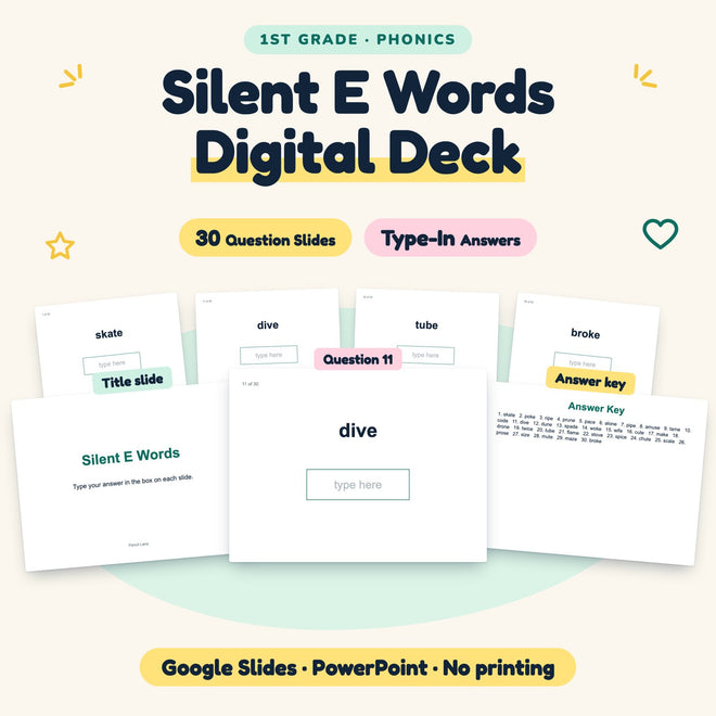 Silent E CVCe Words Digital Activity | 1st Grade — cover