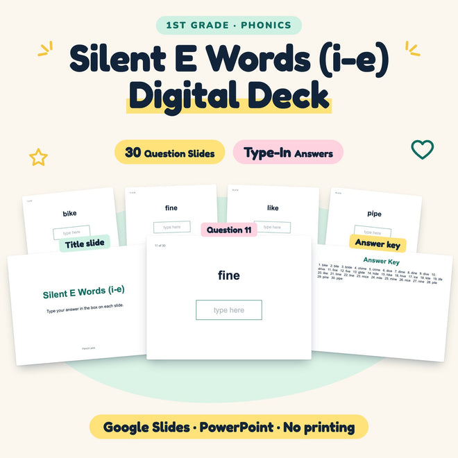 Silent E CVCe Words (i-e) Digital Activity | 1st Grade — cover