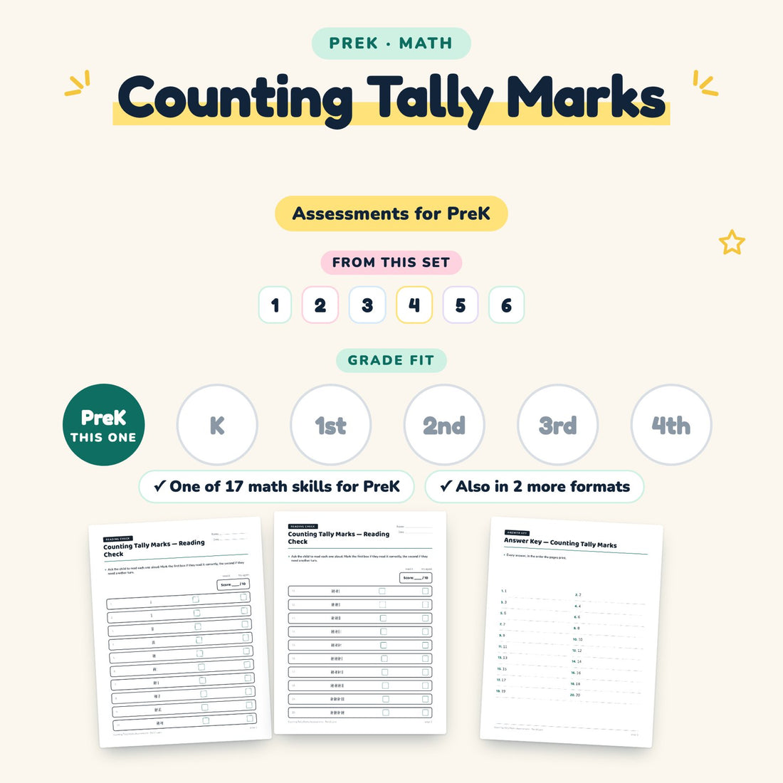 Counting Tally Marks: skill and grade fit