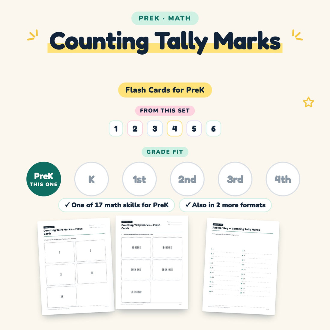 Counting Tally Marks: skill and grade fit