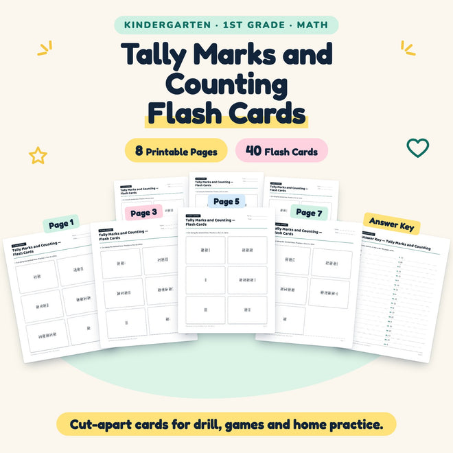 Tally Marks and Counting Flash Cards | K–1st Grade Math — cover