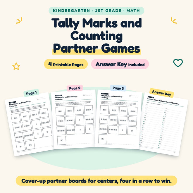 Tally Marks and Counting Partner Games | K–1st Grade Math — cover