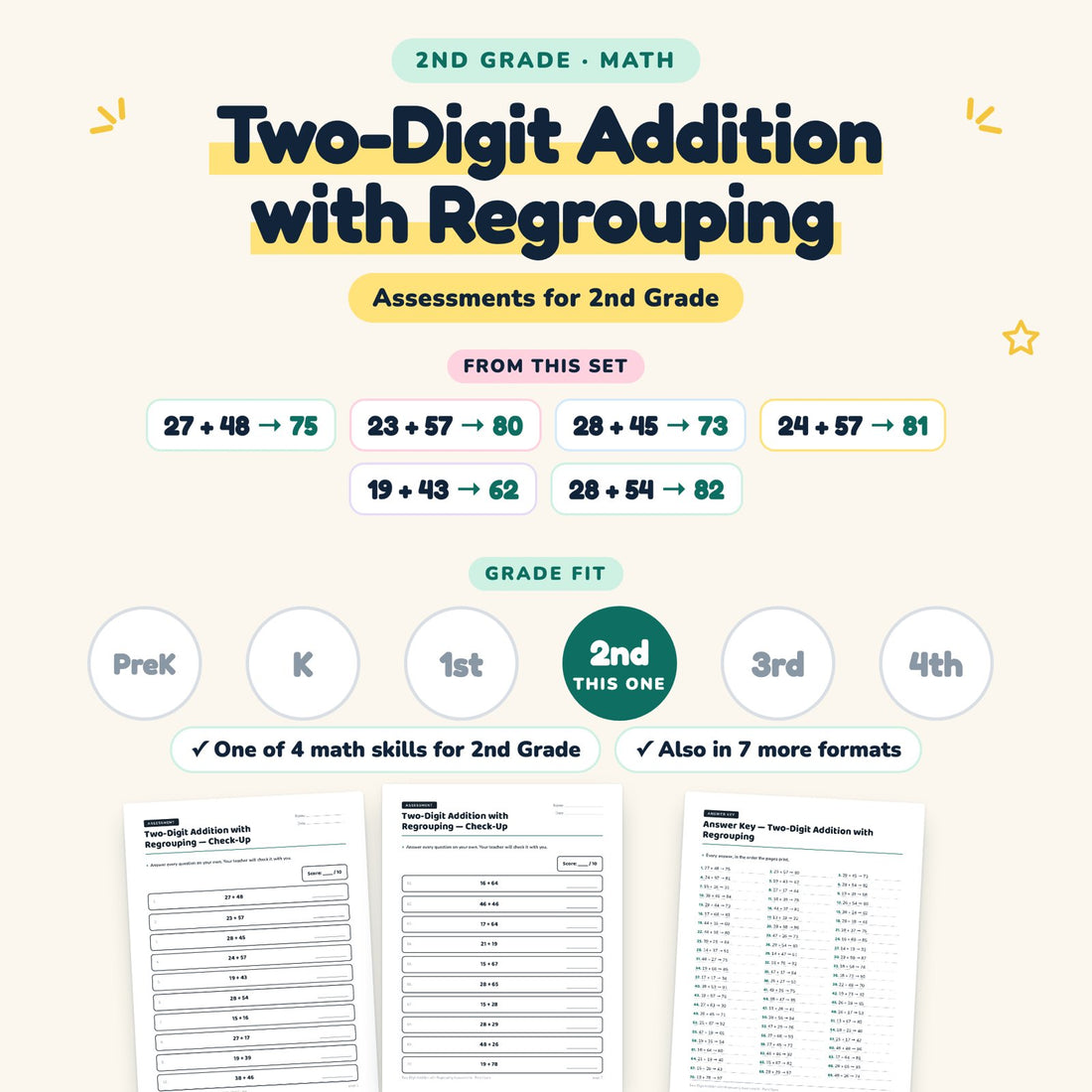 Two-Digit Addition with Regrouping: skill and grade fit