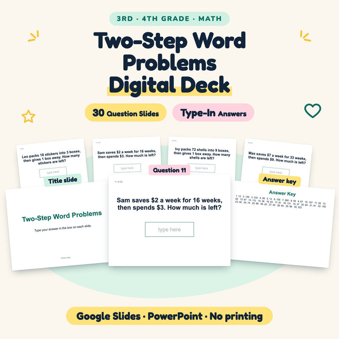 Two-Step Word Problems Digital Activity | 3rd–4th Grade — cover