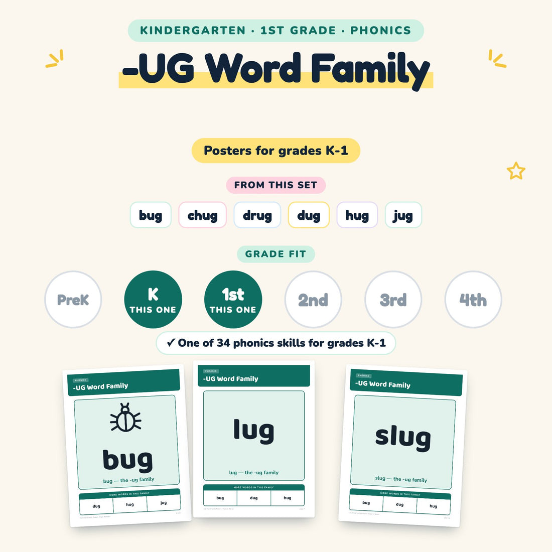 -UG Word Family: skill and grade fit