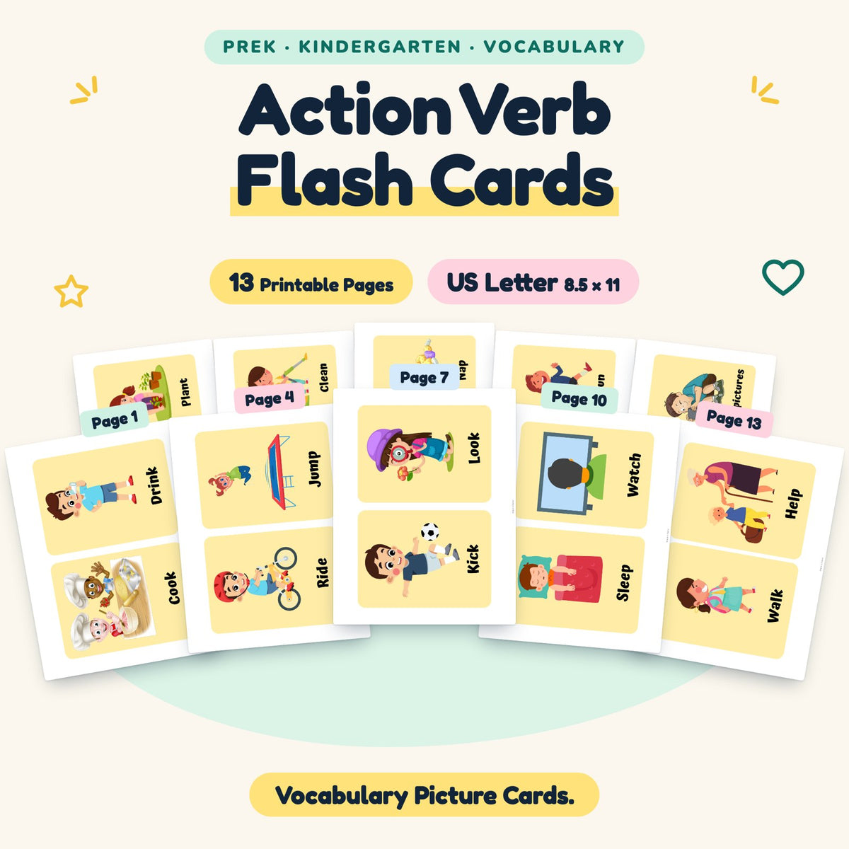 Action Verb Flash Cards — cover