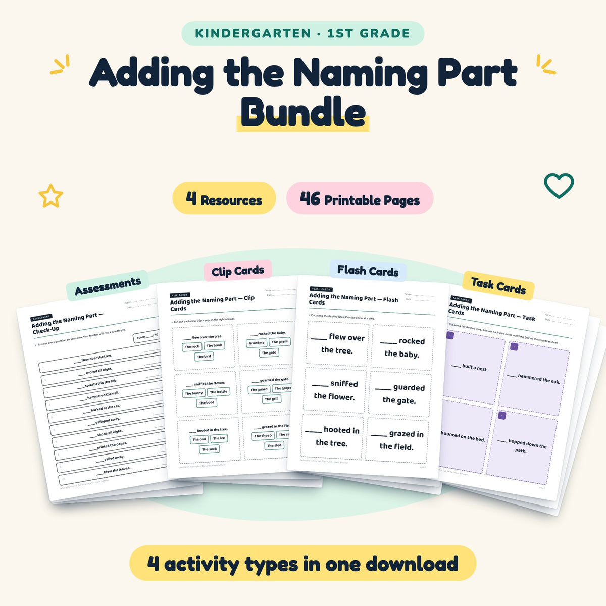 Adding the Naming Part Bundle | K–1st Grade (4 Resources) — cover