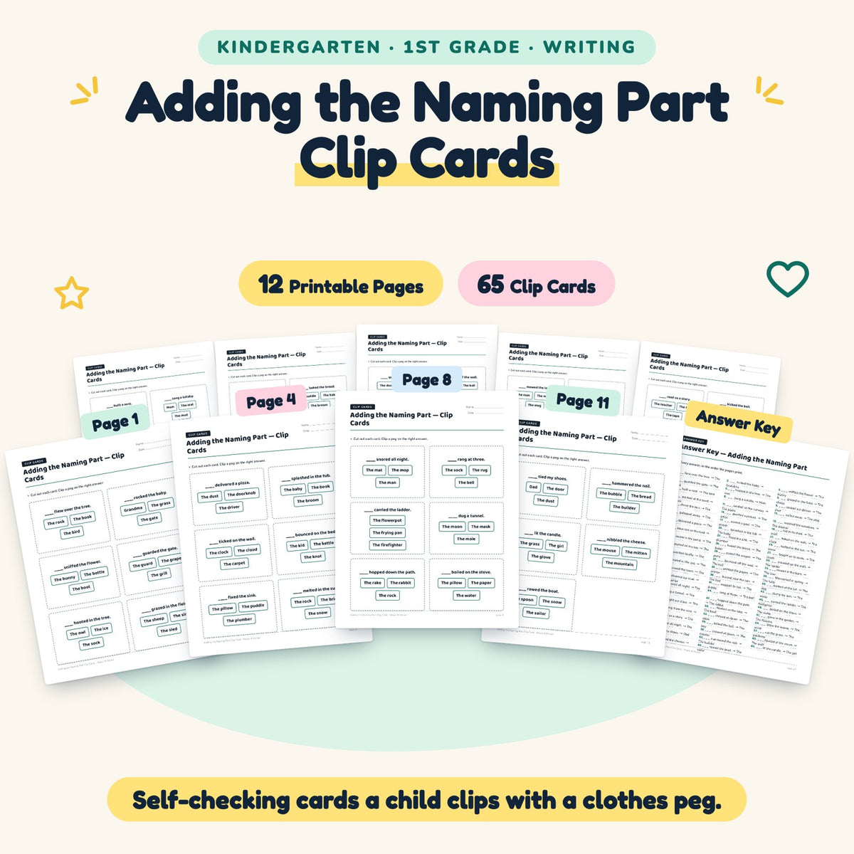 Adding the Naming Part Clip Cards | K–1st Grade (26 Cards) — cover