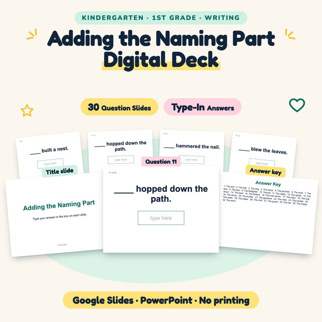 Adding the Naming Part Digital Activity | K–1st Grade — cover