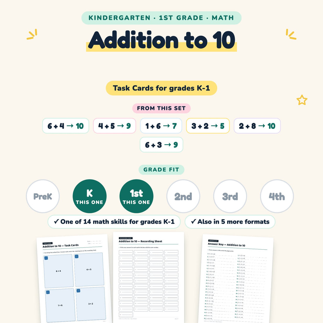 Addition to 10: skill and grade fit