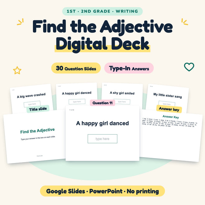 Find the Adjective Digital Activity | 1st–2nd Grade — cover