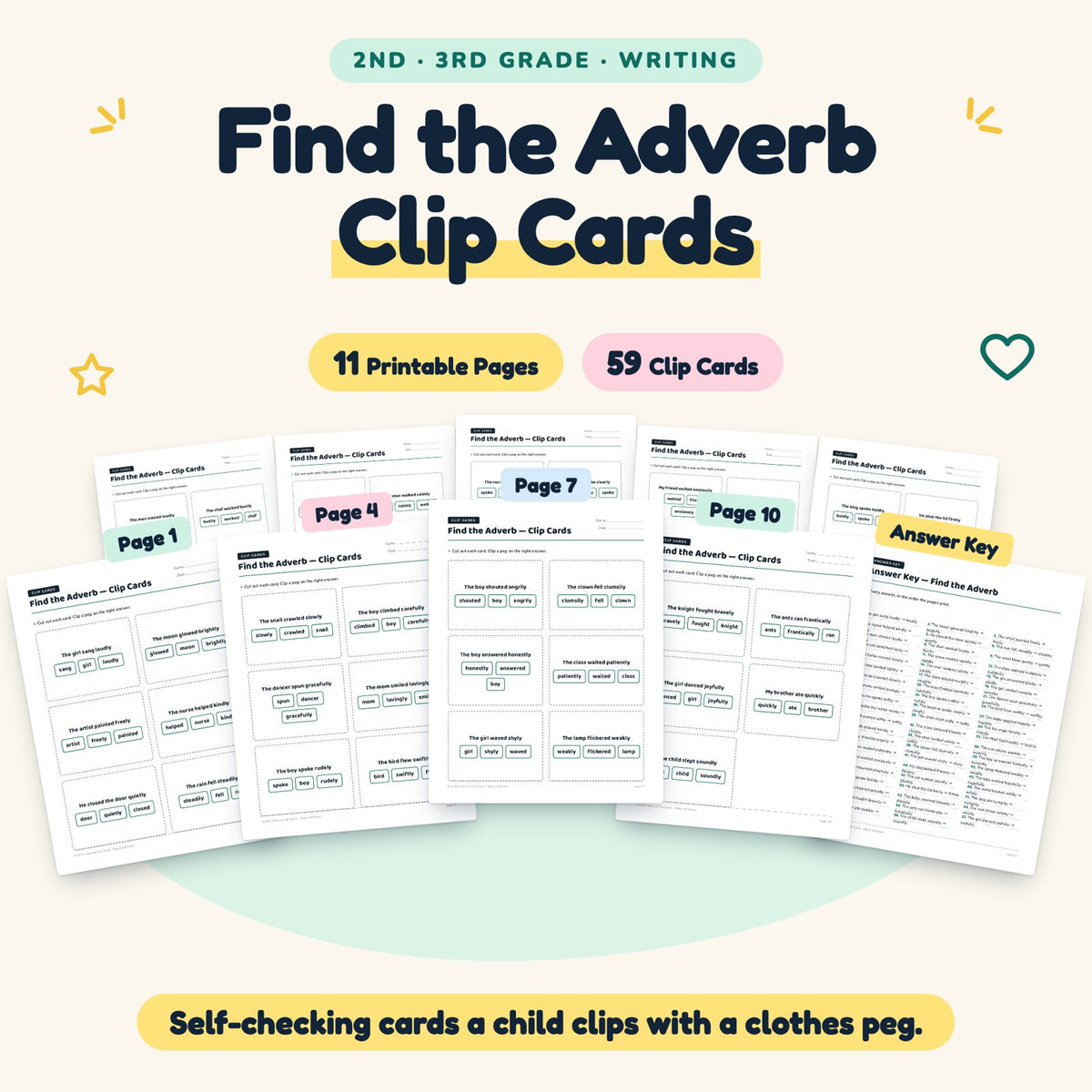 Find the Adverb Clip Cards | 2nd–3rd Grade (19 Cards) — cover