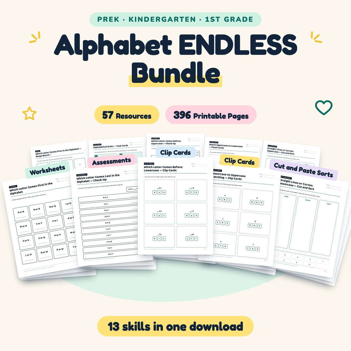 Alphabet ENDLESS BUNDLE | Preschool–1st Grade (396 Pages) — cover